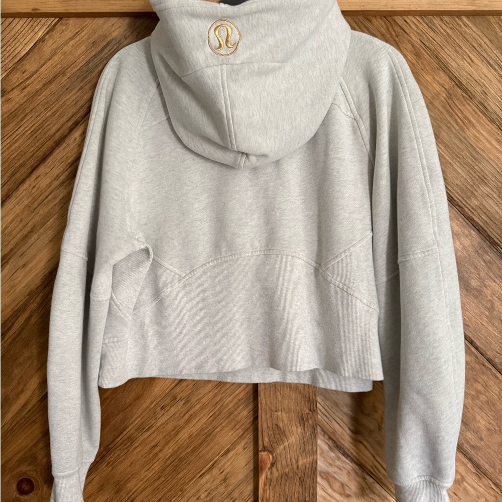 LULULEMON Scuba oversized half zip hoodie in Heathered Bone and Gold M/L